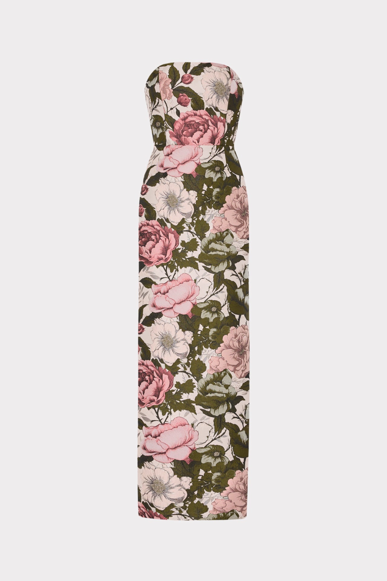 Ella Jacquard Maxi Dress in Pink/Green | MILLY Ella Jacquard Maxi Dress in Pink/Green | MILLY