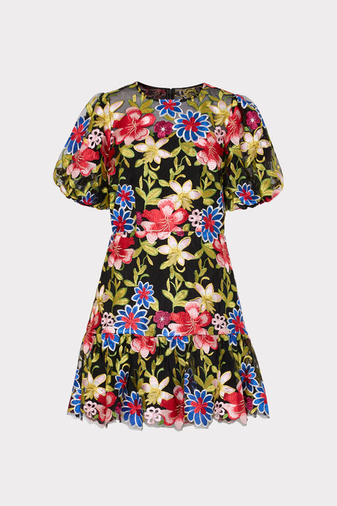 Yasmin Floral Embroidery Dress Red Multi Image 1 of 4