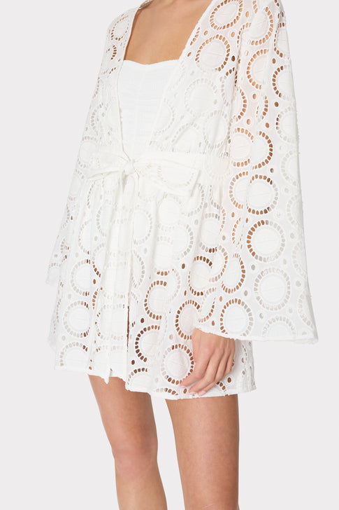 Jessie Geo Eyelet Cover-Up White Image 3 of 4