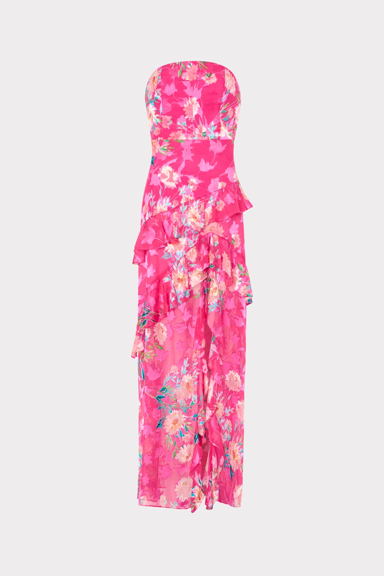 Raelynn Burnout Maxi Dress in Pink Multi | MILLY Raelynn Burnout Maxi Dress in Pink Multi | MILLY