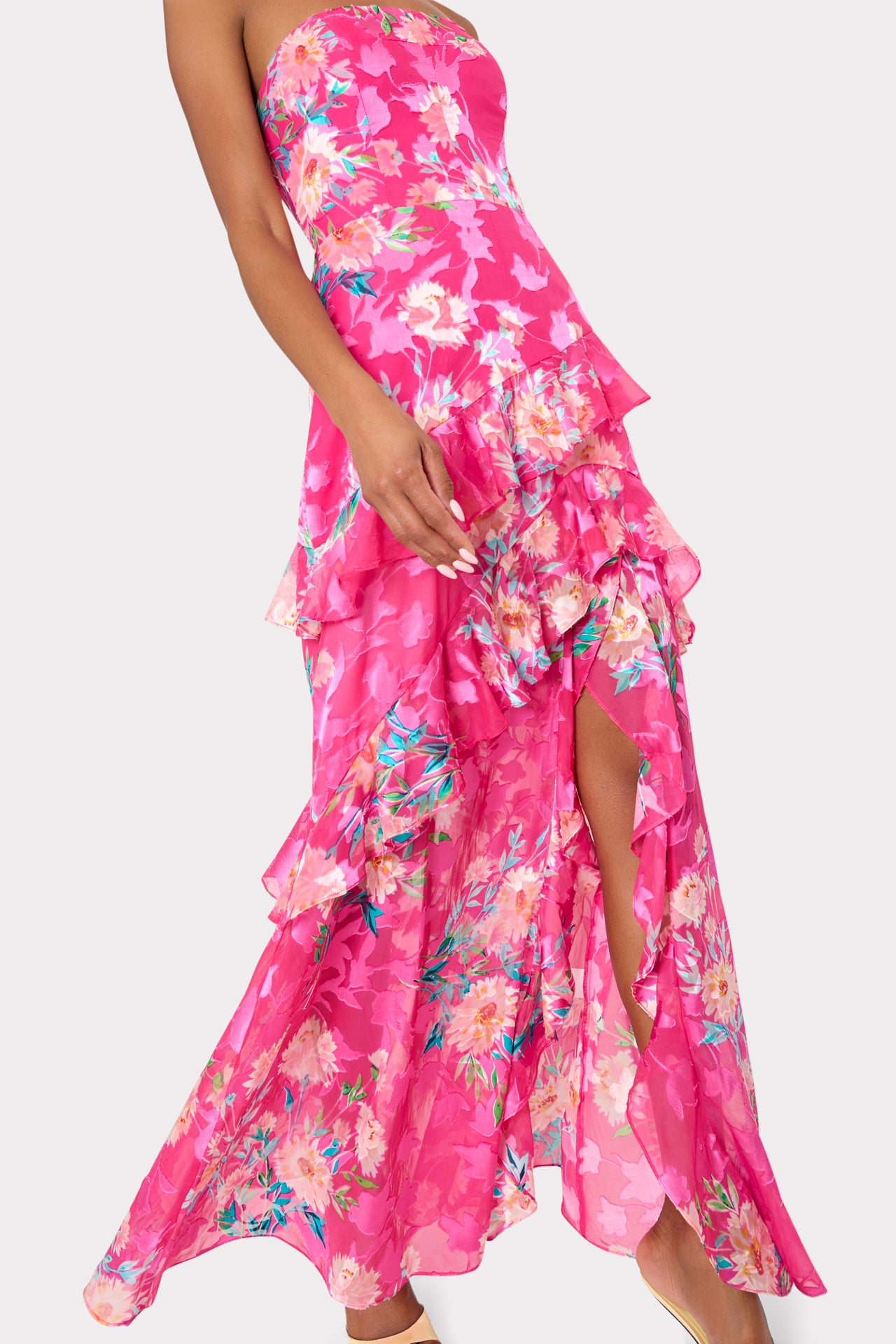 chinese dress ladies Raelynn Burnout Maxi Dress in Pink Multi