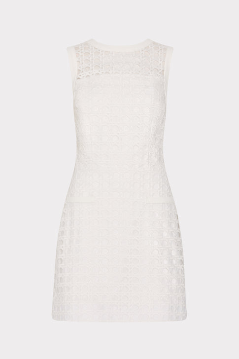 White Lace Moira Mini Dress - Front View | MILLY