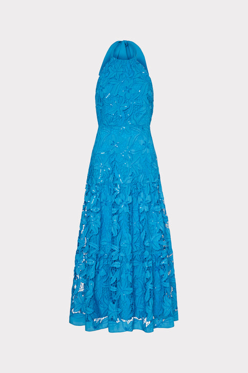 Hayden Sequin Embellished Eyelet Dress Blue Image 1 of 5