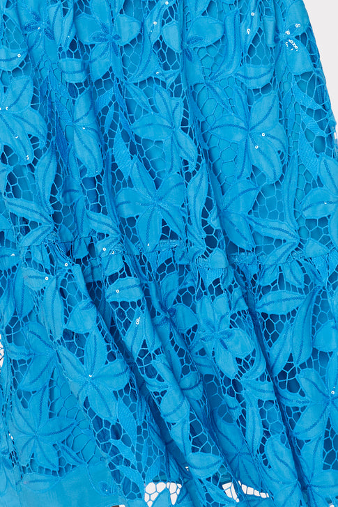Hayden Sequin Embellished Eyelet Dress Blue Image 4 of 5