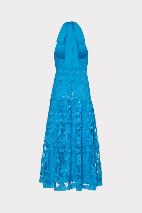 Hayden Sequin Embellished Eyelet Dress Blue Image 5 of 5