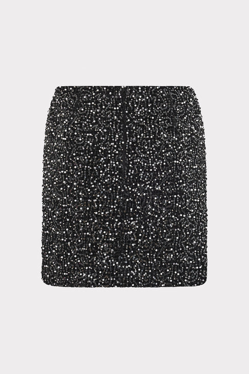 Beaded Tweed Modern Mini Skirt Black Image 4 of 4
