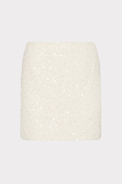 Beaded Tweed Modern Mini Skirt White Image 1 of 4