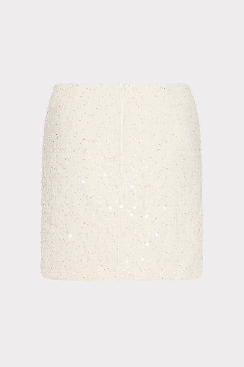 Beaded Tweed Modern Mini Skirt White Image 4 of 4