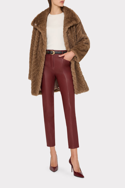 Dayna Chevron Fur Coat
