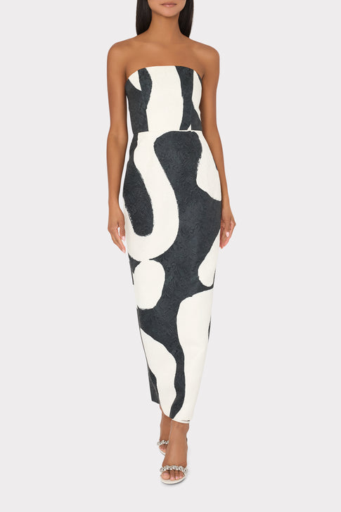 Orion Ink Swirl Dress Black/White Image 2 of 6
