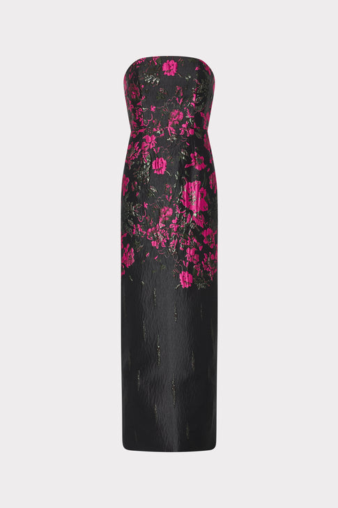 Orion Floral Jacquard Dress Pink/Black Image 1 of 4