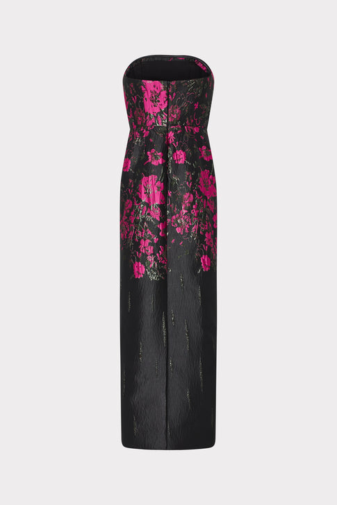 Orion Floral Jacquard Dress Pink/Black Image 4 of 4