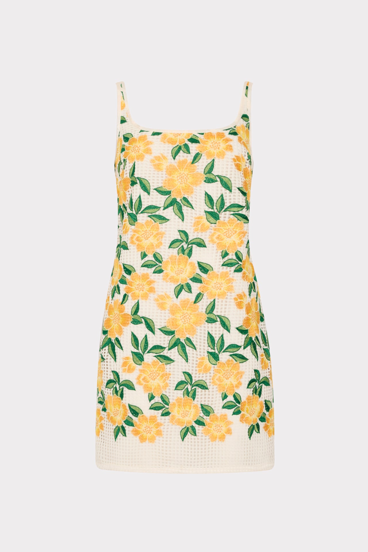 knee length dresses for ladies Maria Embroidered Mini Dress in Yellow/Green