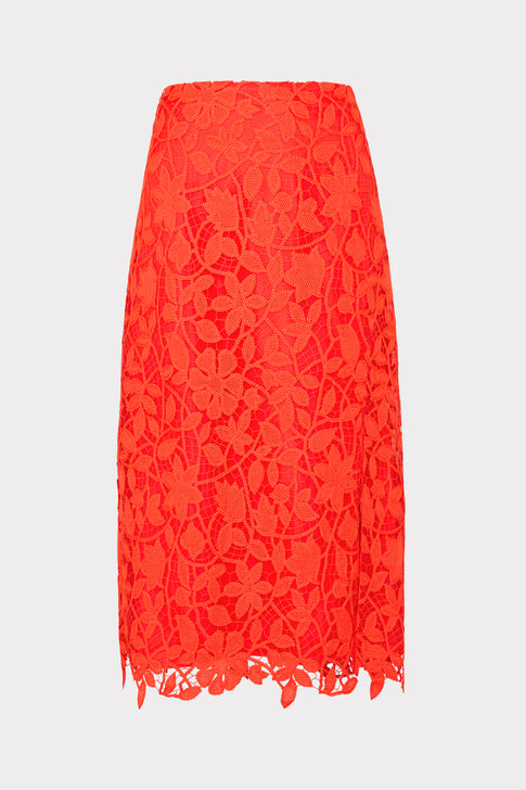 Carreen Summer Floral Lace Skirt Coral Image 1 of 5