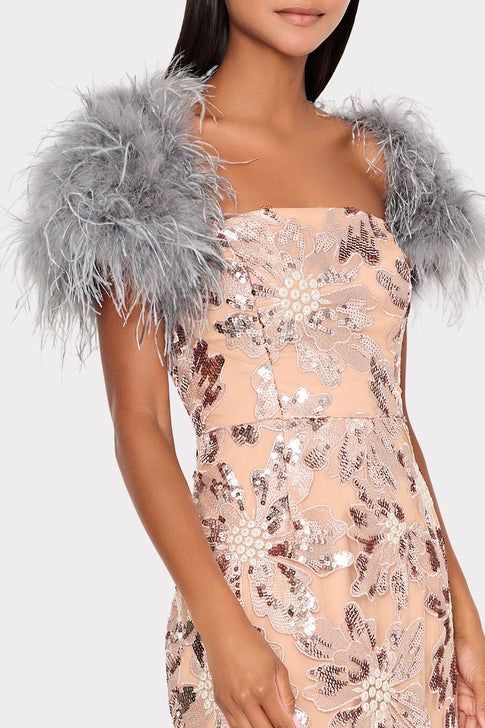 Feather Bolero Pewter Image 4 of 5