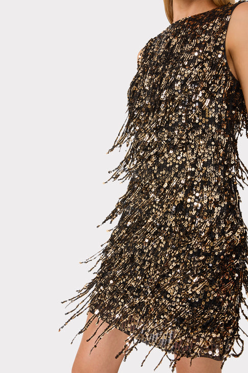 Ivette Fringe Sequins Mini Dress