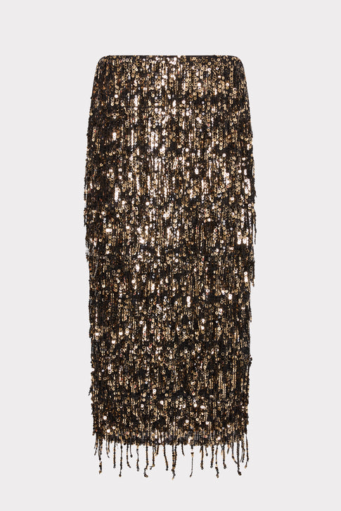 Roxanne Fringe Sequins Midi Skirt