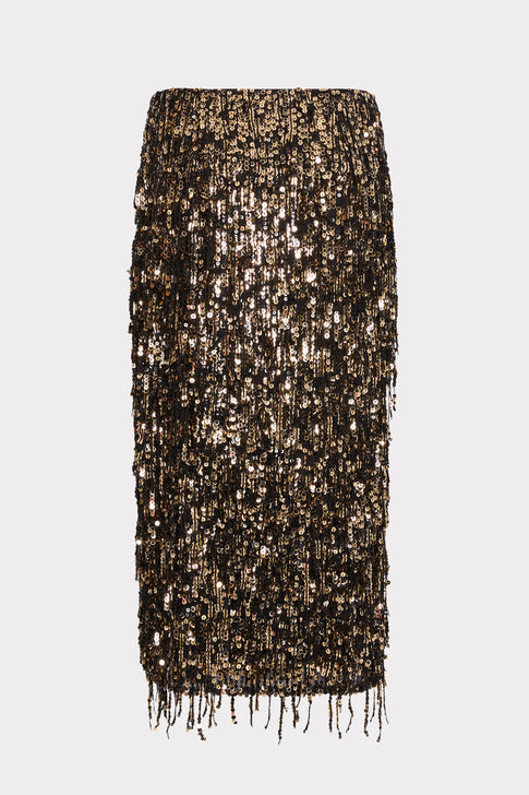 Roxanne Fringe Sequins Midi Skirt