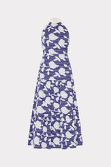 milly hayden metallic tulip dress Hayden Floral Embroidered Midi Dress in Blue/White