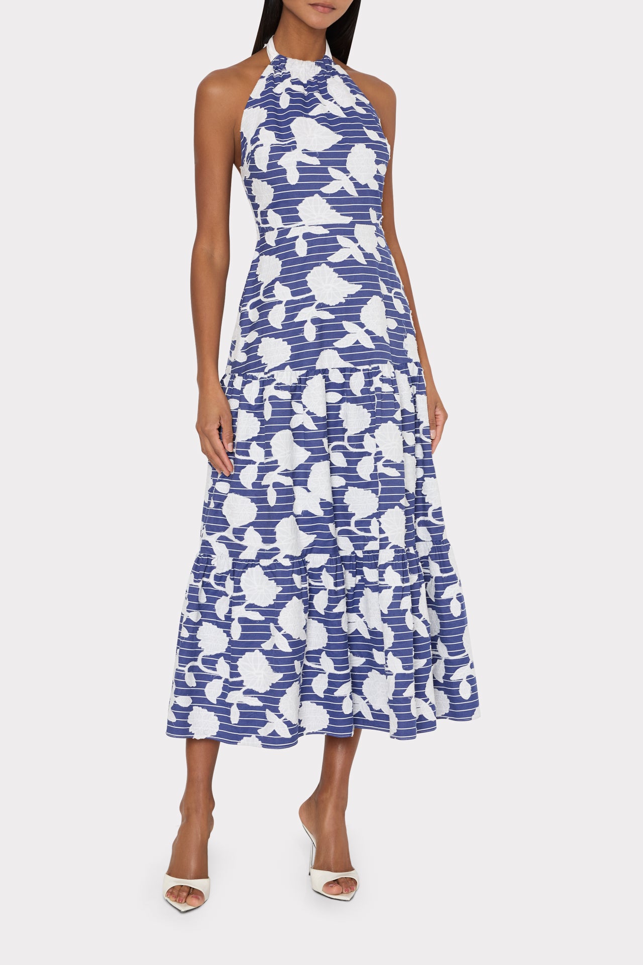 Milly Hayden Floral Embroidered Midi Dress 0 Milly Hayden Floral Embroidered Midi Dress 0