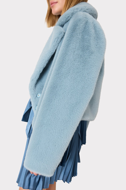 Arya Faux Fur Jacket Blue Image 4 of 5