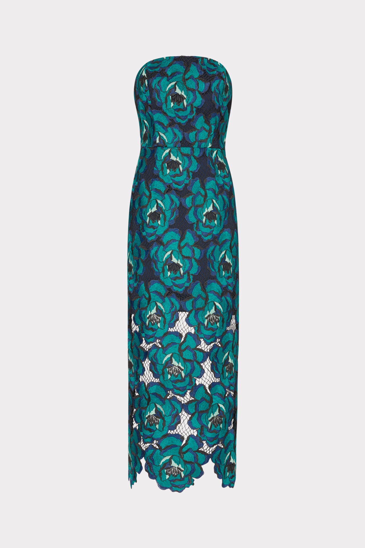 Milly Kait Blue Bloom Midi Dress - Turquoise Milly Kait Blue Bloom Midi Dress - Turquoise