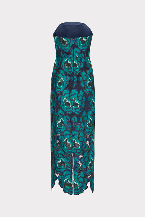 Kait Blue Bloom Midi Dress Turquoise Multi Image 4 of 4