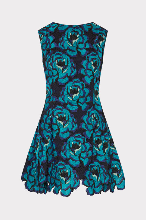 Blue Blossom Mini Dress Turquoise Multi Image 1 of 5
