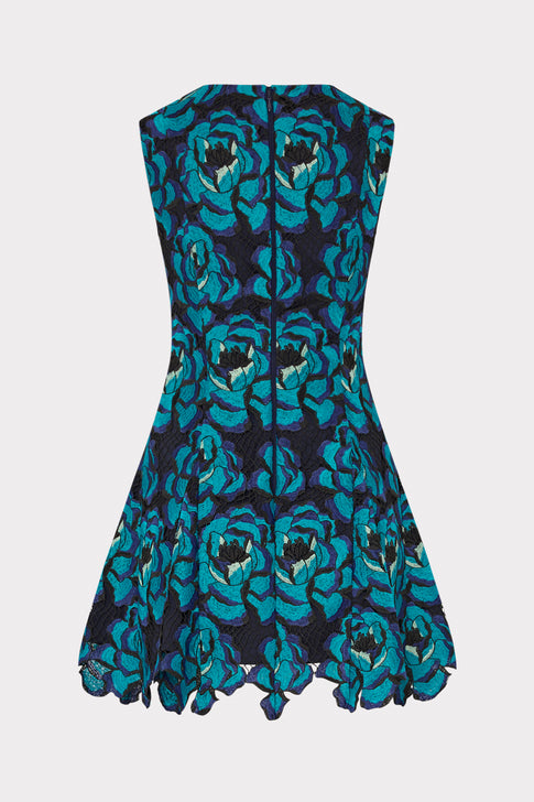 Blue Blossom Mini Dress Turquoise Multi Image 5 of 5