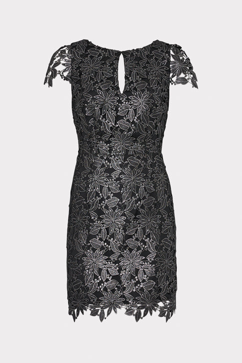 Shayna Foiled Lace Dress Black Image 1 of 4