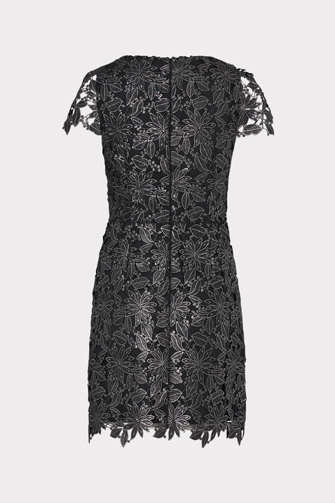 Shayna Foiled Lace Dress Black Image 4 of 4