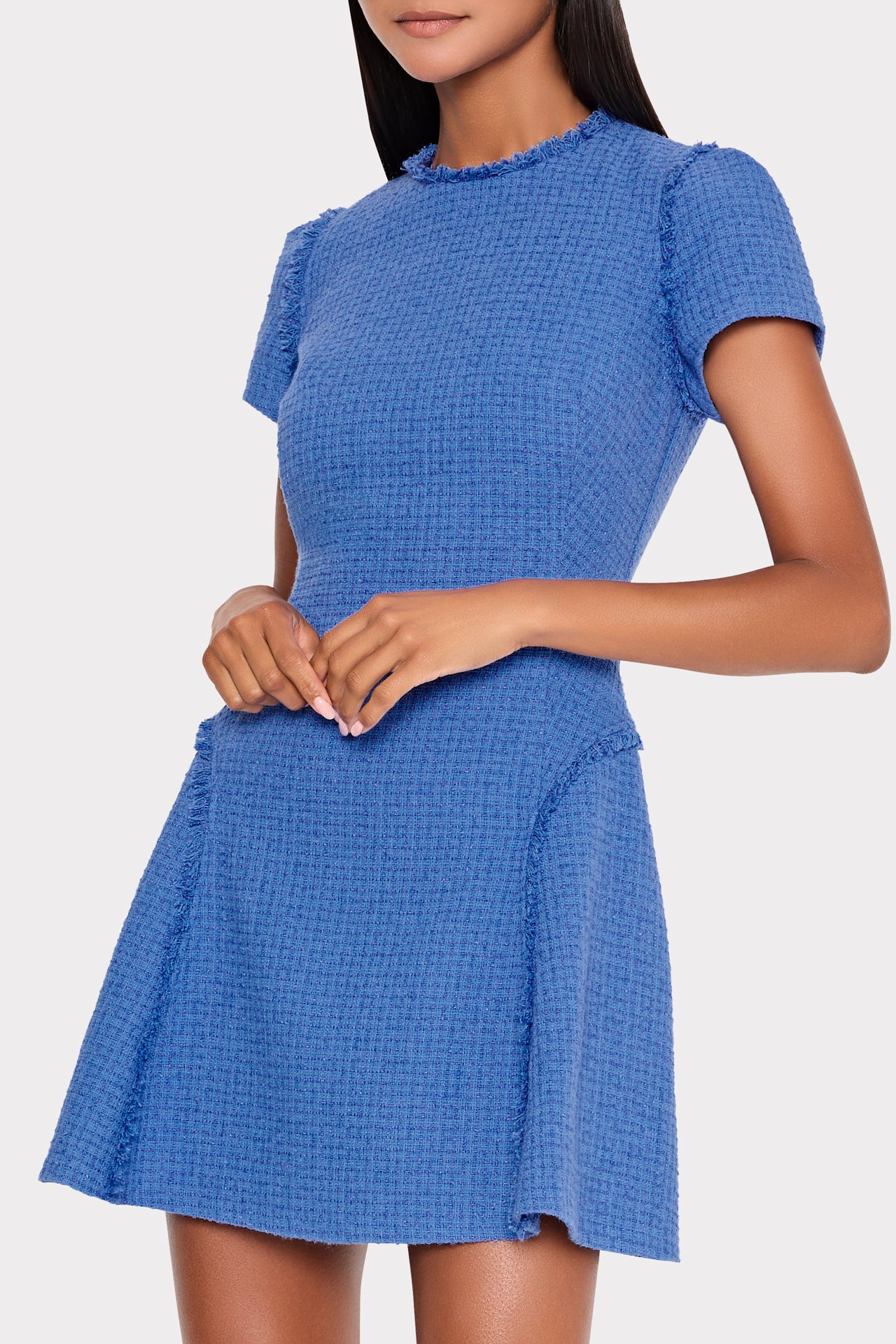 Samara Boucle Mini Dress in Blue | MILLY Samara Boucle Mini Dress in Blue | MILLY