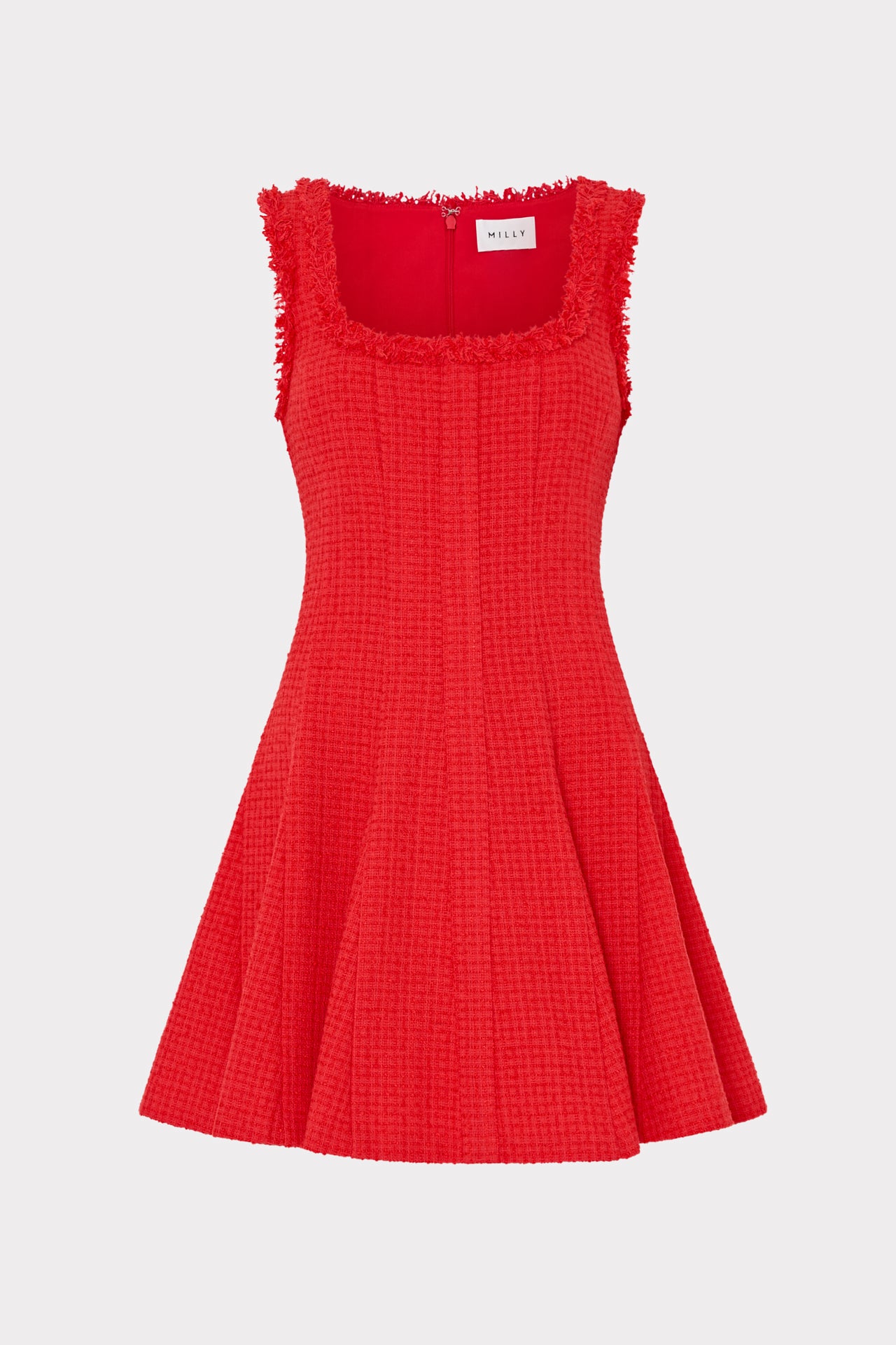 Juniper Boucle Mini Dress in Red | MILLY