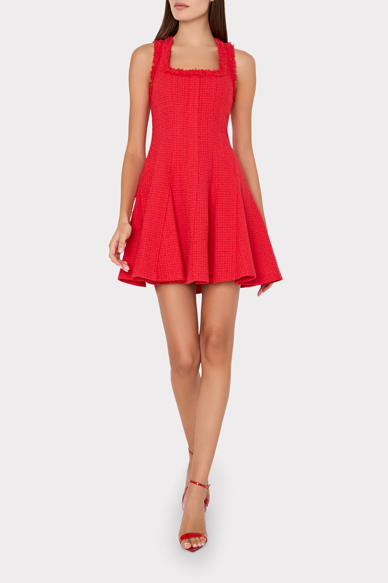 Juniper Boucle Mini Dress in Red | MILLY Juniper Boucle Mini Dress in Red | MILLY