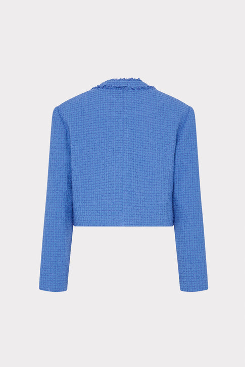 Blue Boucle Serena Jacket - Back View | MILLY