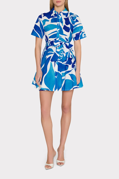 Dream Rose Poplin Mini Dress Teal Blue Multi Image 2 of 4