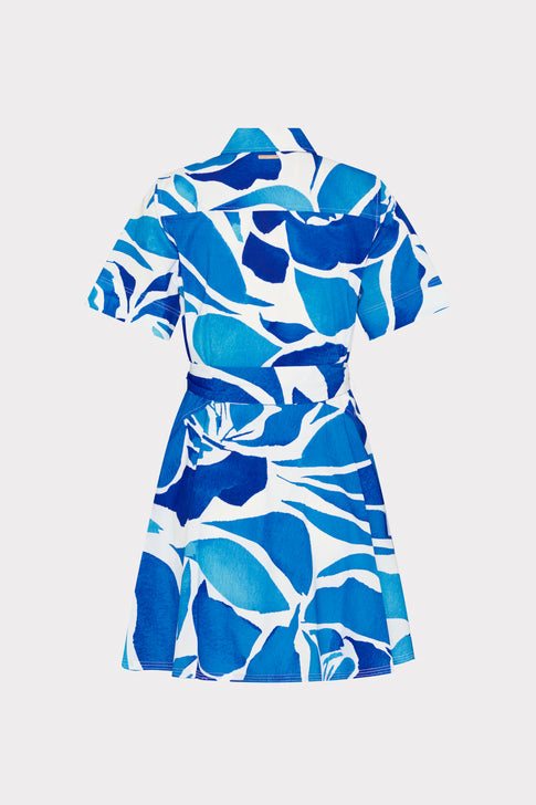Dream Rose Poplin Mini Dress Teal Blue Multi Image 4 of 4