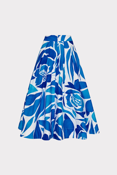 Juliet Dream Rose Midi Skirt Teal Blue Multi Image 4 of 4