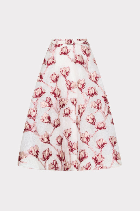 Pink Floral Jacquard Maxi Skirt - Flat Lay | MILLY