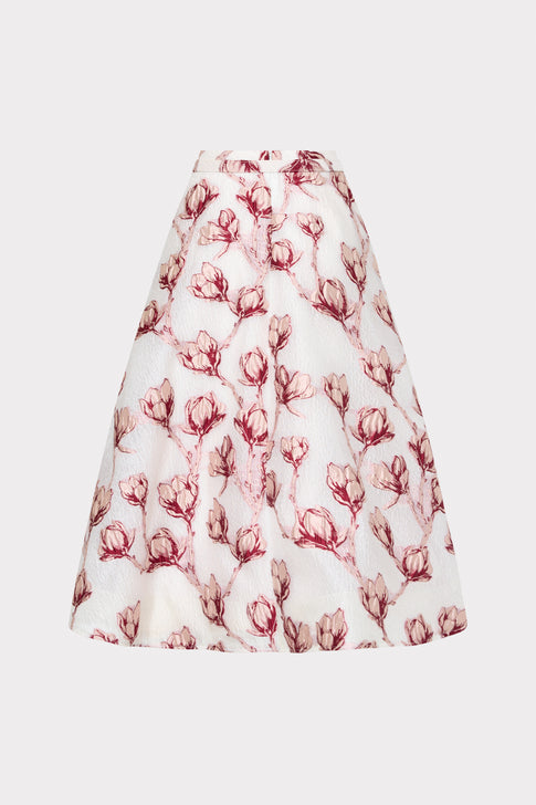 Pink Floral Designer Maxi Skirt - Back View | MILLY