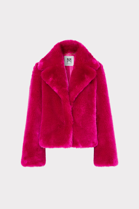 Faye Faux Fur Coat Milly Pink Image 1 of 4