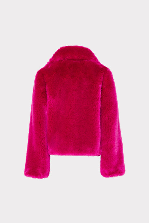 Faye Faux Fur Coat Milly Pink Image 4 of 4