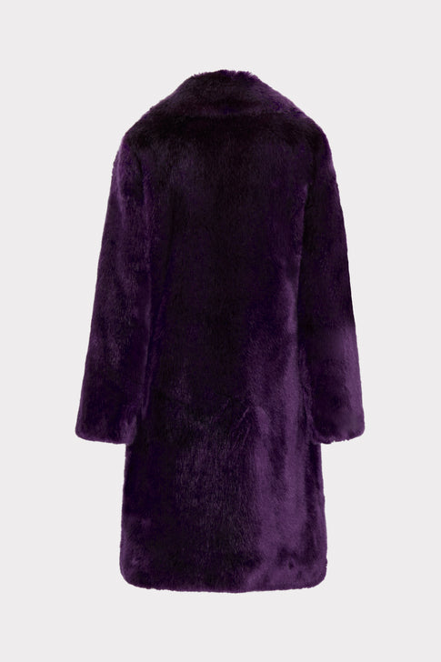 Riley Faux Fur Coat Aubergine Image 4 of 4
