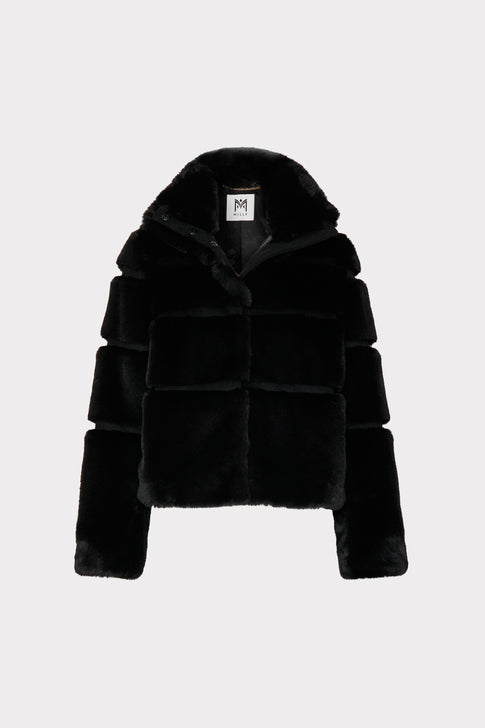 Rivera Faux Fur Jacket Black Image 1 of 4