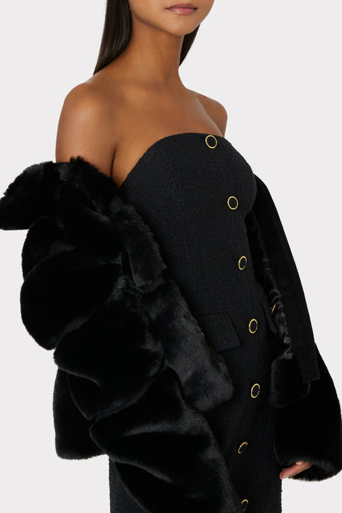 Rivera Faux Fur Jacket Black Image 3 of 4