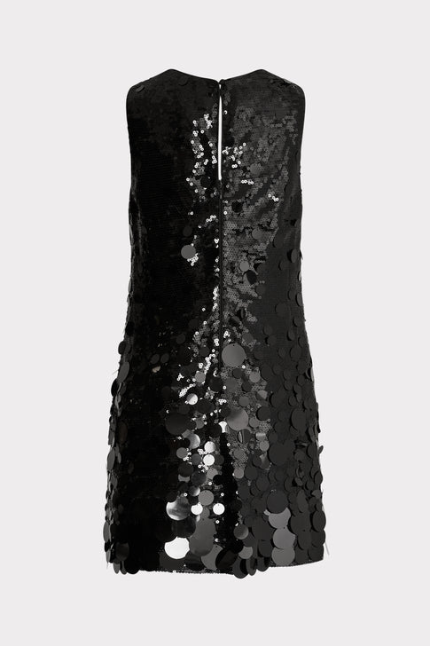 Ivette Cascading Pailette Mini Dress Black Image 4 of 4