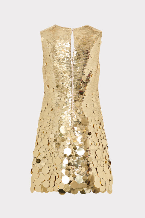 Ivette Cascading Paillette Mini Dress Gold Image 5 of 5