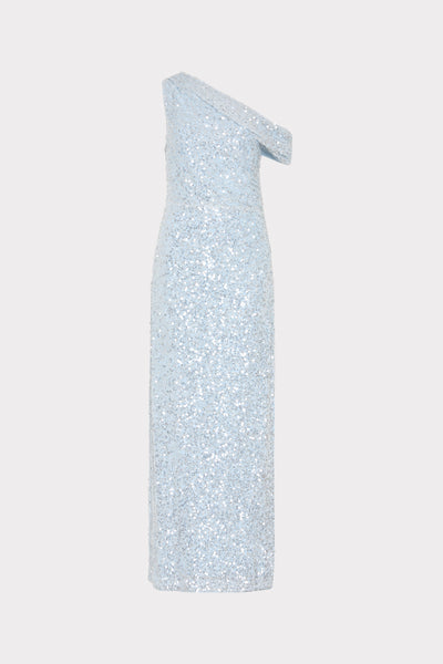 Stevie Sequin Maxi Dress in Light Blue