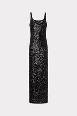 milly sequin dress EMBELLISHED It features a strappy design and is ideal for holiday events Milly Silver Sequin Dress