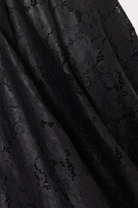 Otha Textured Lace Midi Skirt Black Image 3 of 4